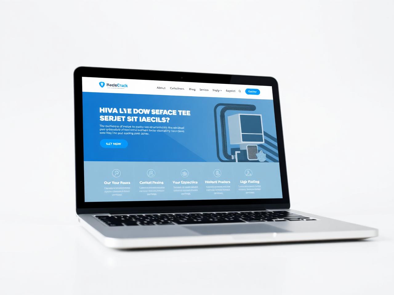 Performance HVAC website homepage displayed on a laptop mockup